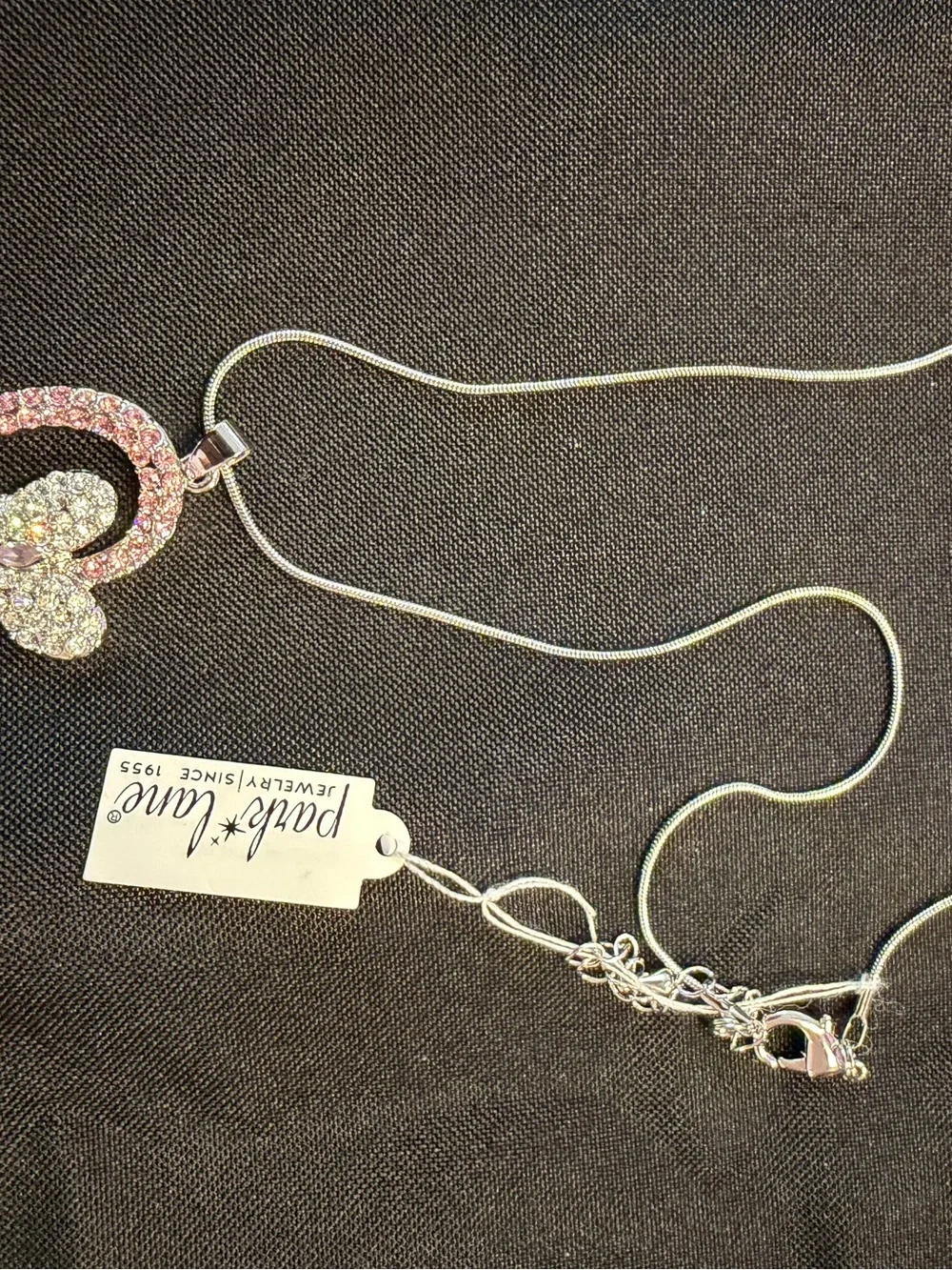 Park Lane Pink Crystal Heart & Butterfly Necklace